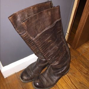 Tall, real leather boots